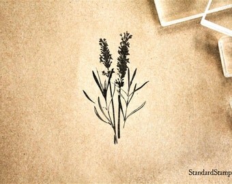Lavender Rubber Stamp - 2 x 2 inches