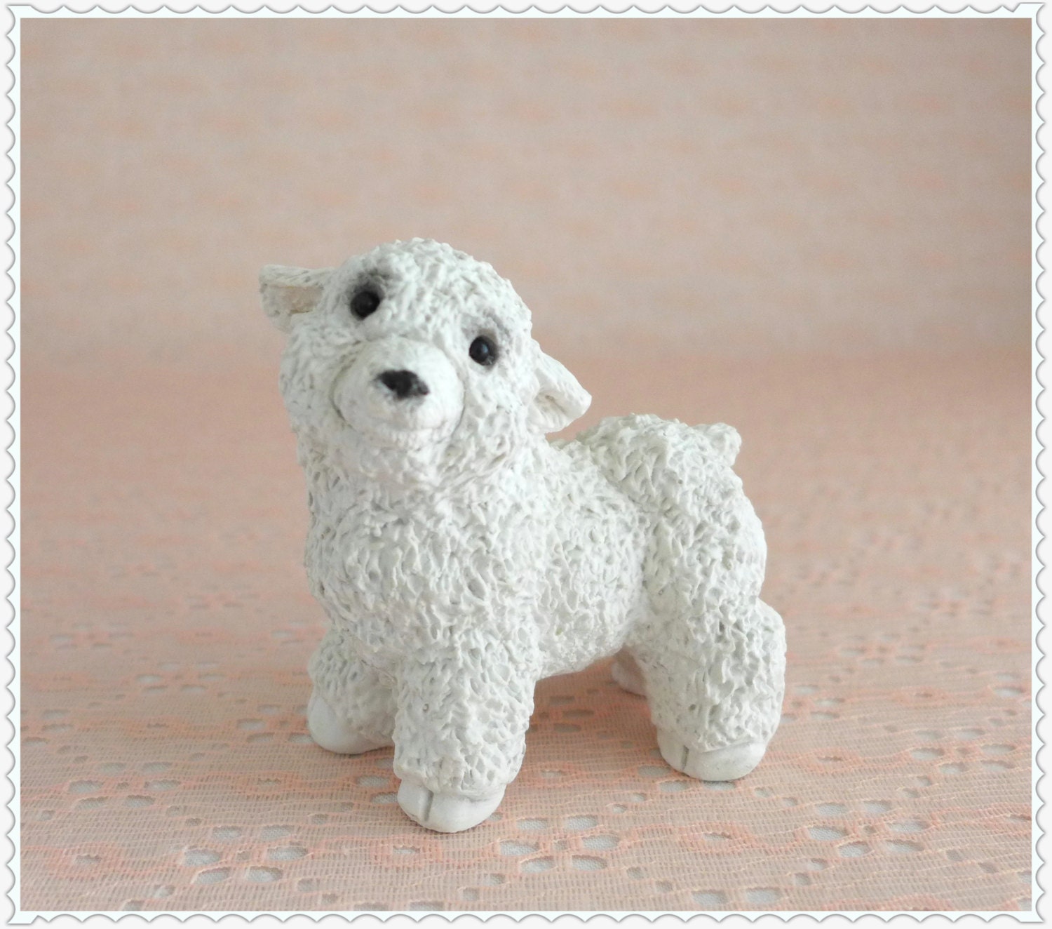 Vintage Lamb Figurine Baby Sheep Figure
