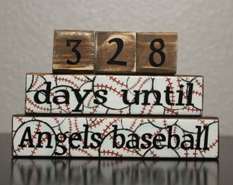 Dad Custom Baseball Gift- Baseball Countdown Blocks- Personalized Baseball Fathers Day- Personalized Dad Baseball Gift- Opening Day Baseball