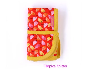 Circular Knitting Needle Case - Red and yellow
