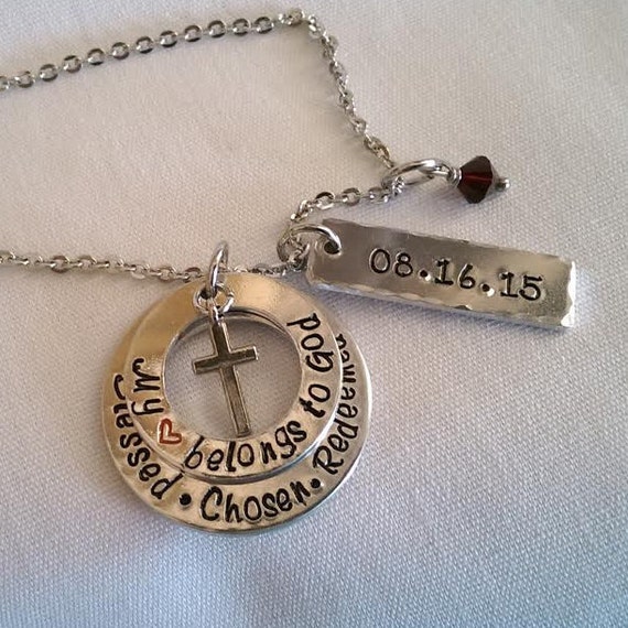 My Heart Belongs to God Hand Stamped Inspirational Necklace