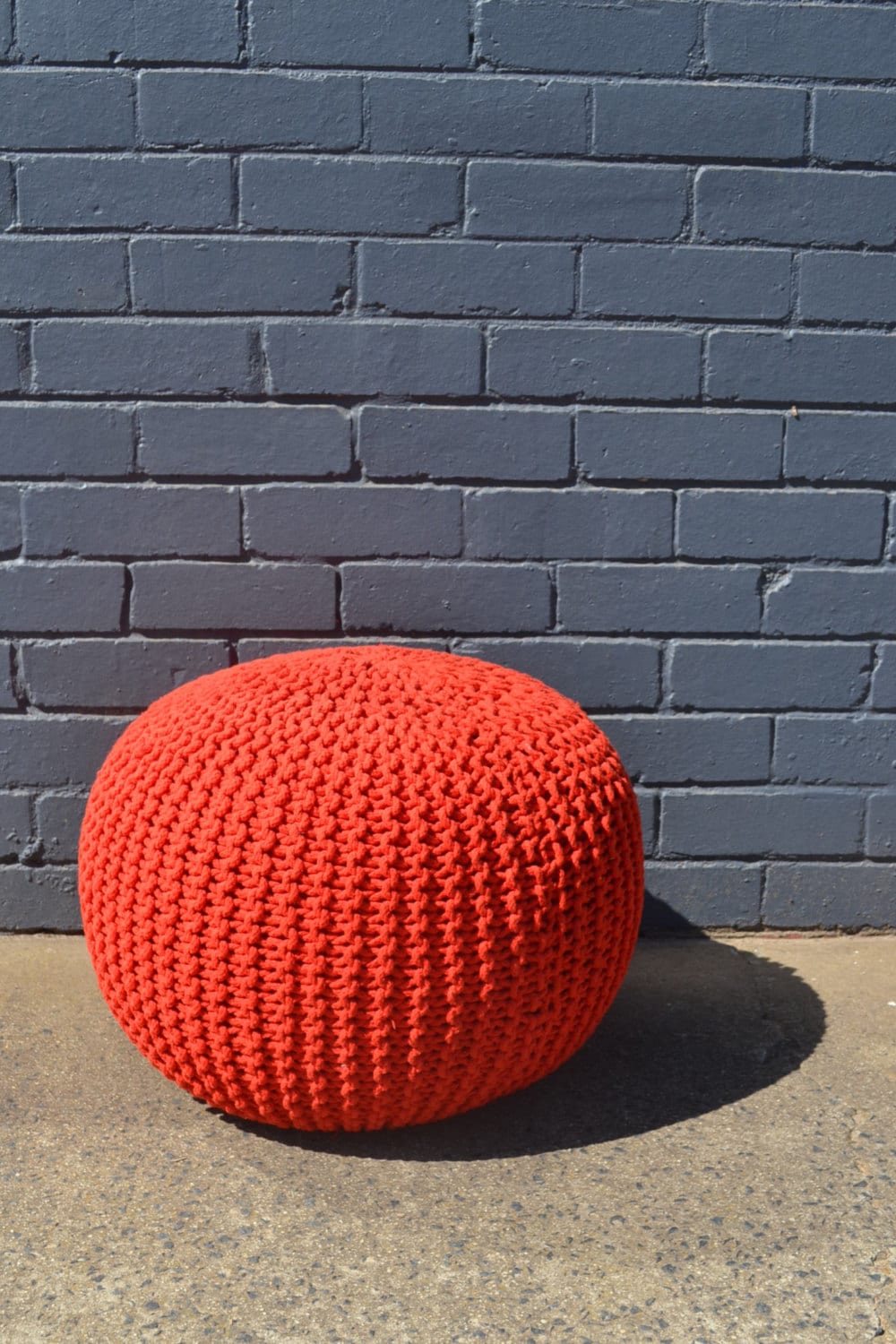 Vintage Pouffe footstool ottoman retro red rope funky foot stool ...