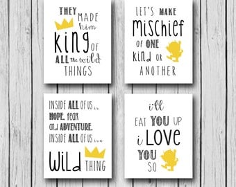 Where The Wild Things Are Instant Downloads | SET OF 4 Instant Downloads| Wild Things Baby Shower