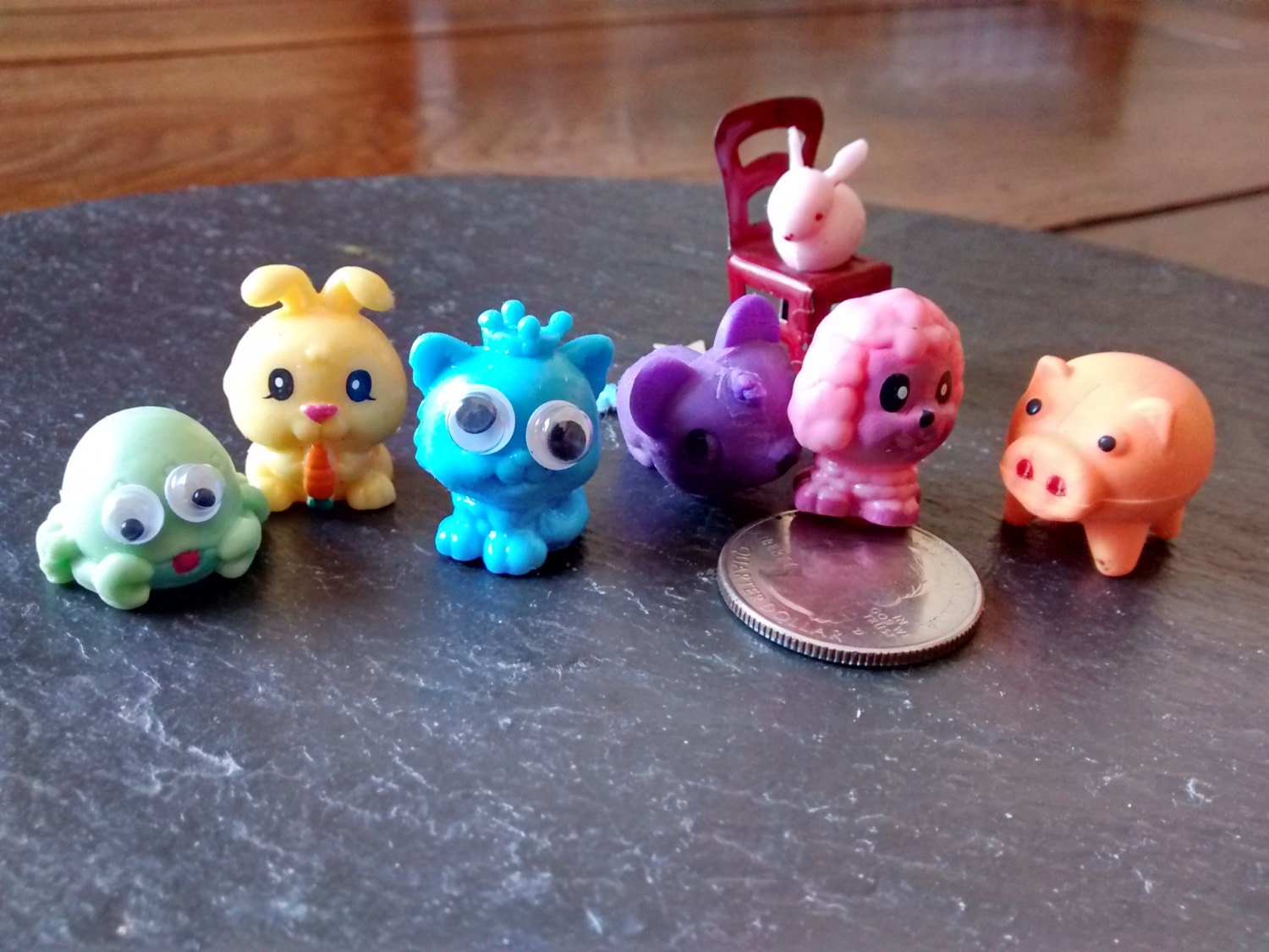 6 silly kawaii cute animal figurines pencil by JunkDrawerAndMore