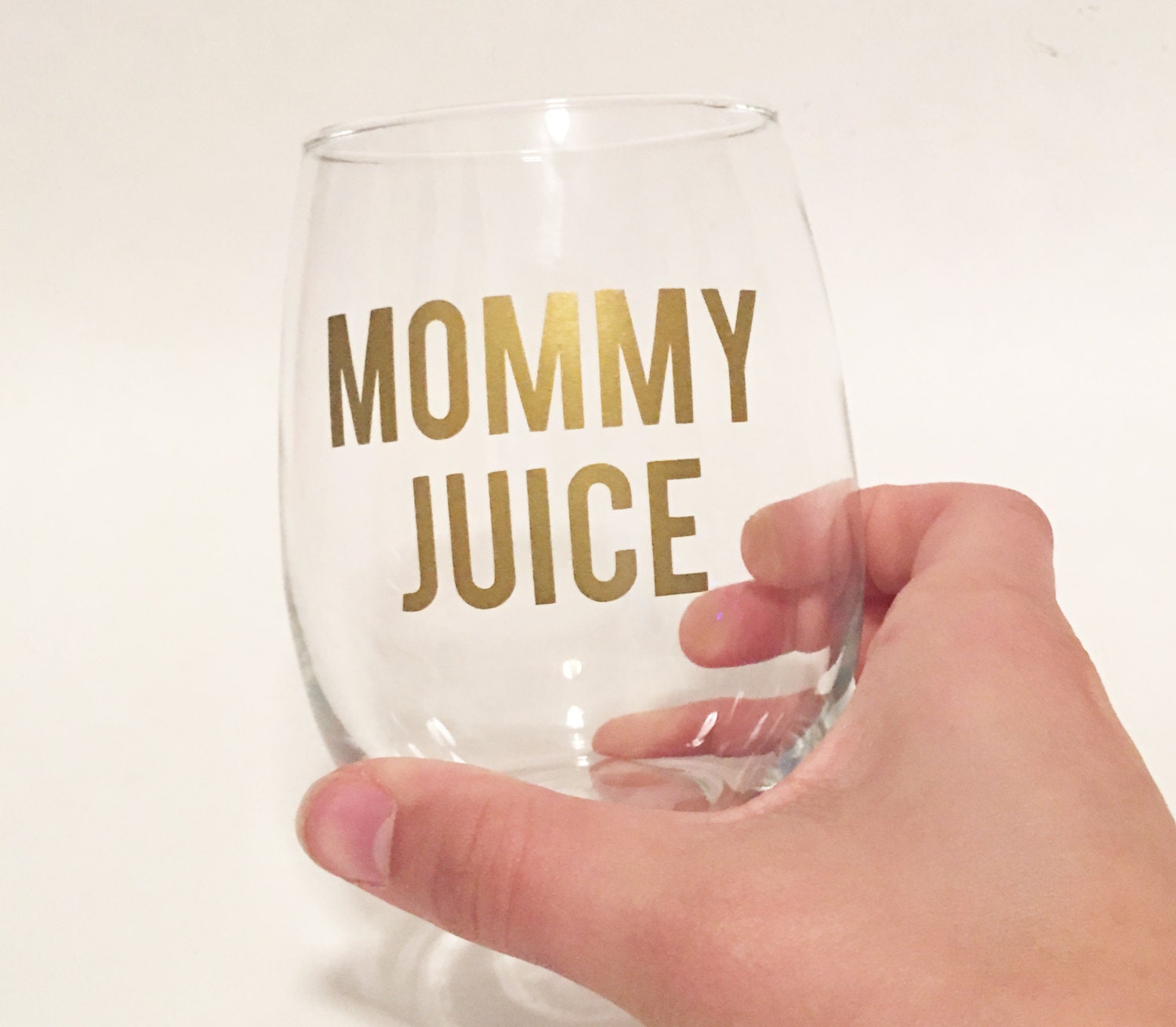 Mommy Juice Gold Stemless Wine Glass Mothers Day T 