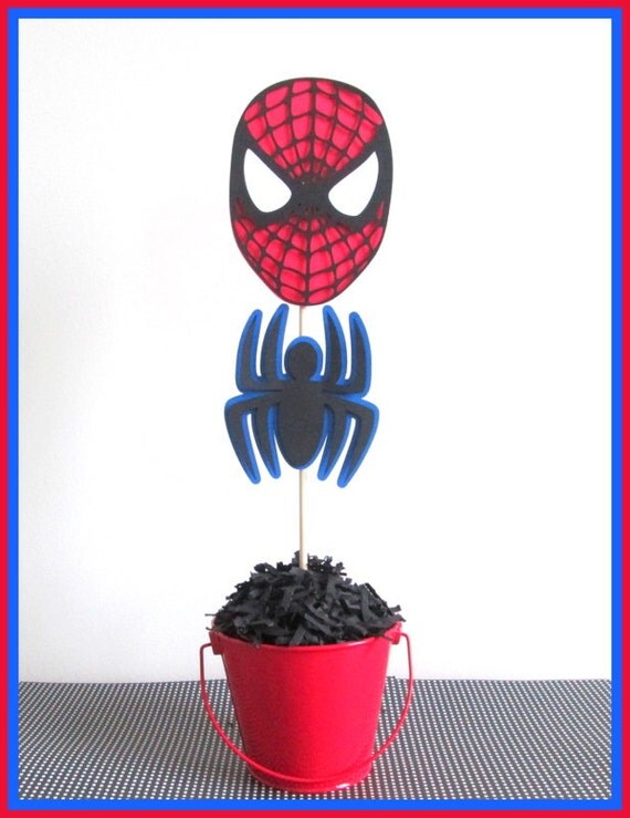 Items similar to Spiderman Party Decorations Spiderman Centerpieces