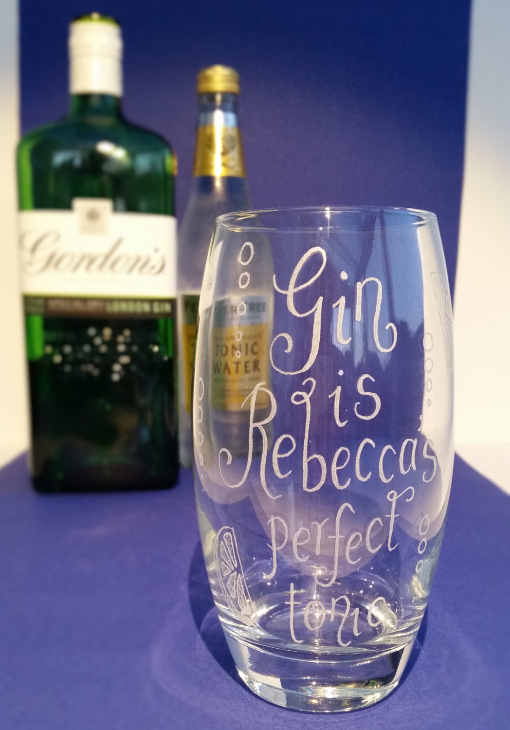 Personalised Gin Glass Hand Engraved Gift Gin And Tonic