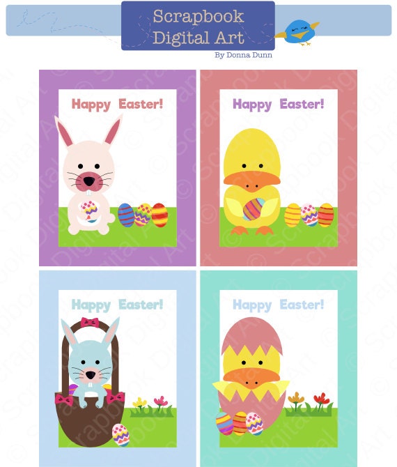 Items similar to Printable Easter cards for kids. Happy Easter. on Etsy
