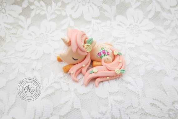 Polymer Clay Unicorn Figurine / Cute Pony by PlushlikeCreatures