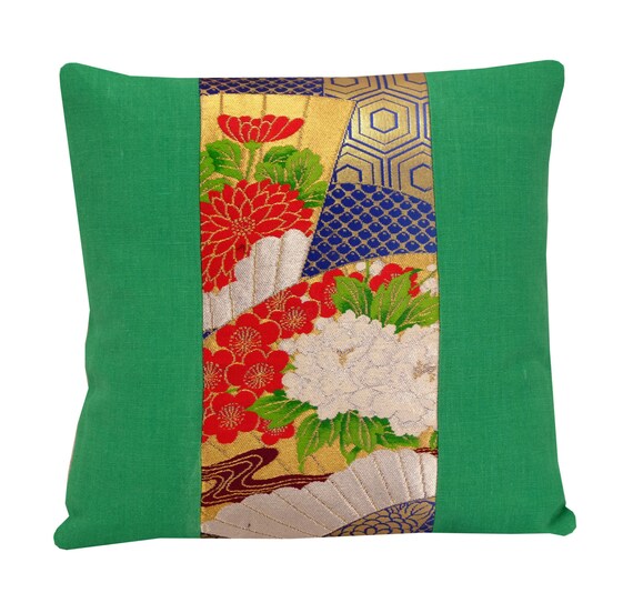 Floral Asian Pillow Cover 36x36cm Japanese by Diversecushions