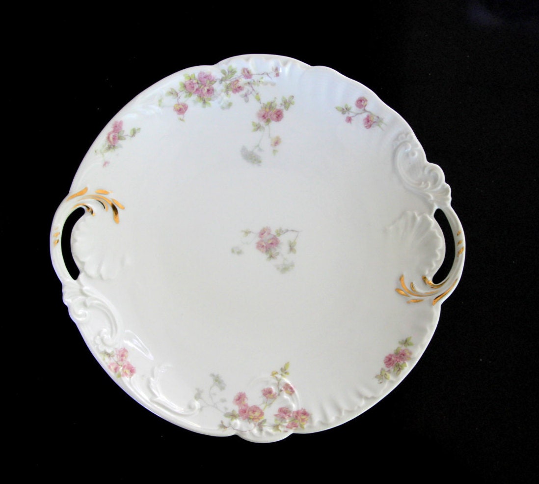 Vintage Limoges rose pattern porcelain platter French china