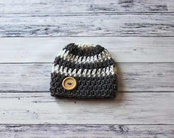 Crochet Baby Hat, Striped Boy Hat, Baby Boy Hat, Baby Boy Hat Crochet, Crochet Newborn Hat, Newborn Hat for Boy, Boy Newborn Photo