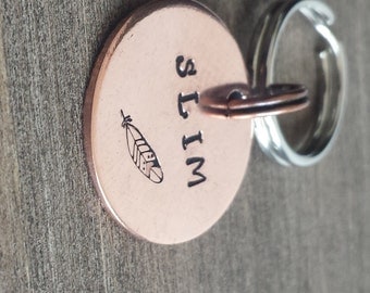 Small Copper Pet ID Tag - Dog Tag - Cat Tag - Bridle Tag - Hand Stamped Pet Tag