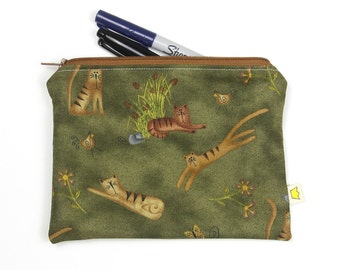Cat pencil case, zipper pouch, makeup pouch, small gift for cat lovers