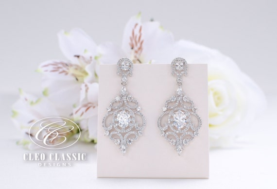 Wedding Earrings Bridal Earrings Bridesmaid Gifts Crystal