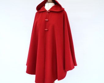Red wool cape | Etsy