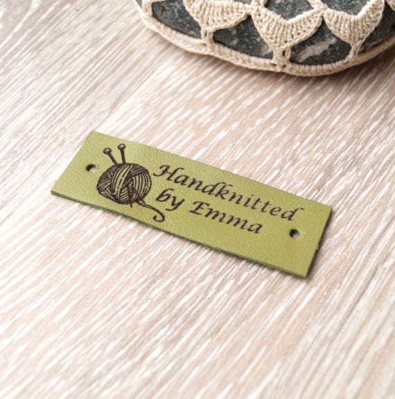 Leather knitting labels custom clothing labels personalized