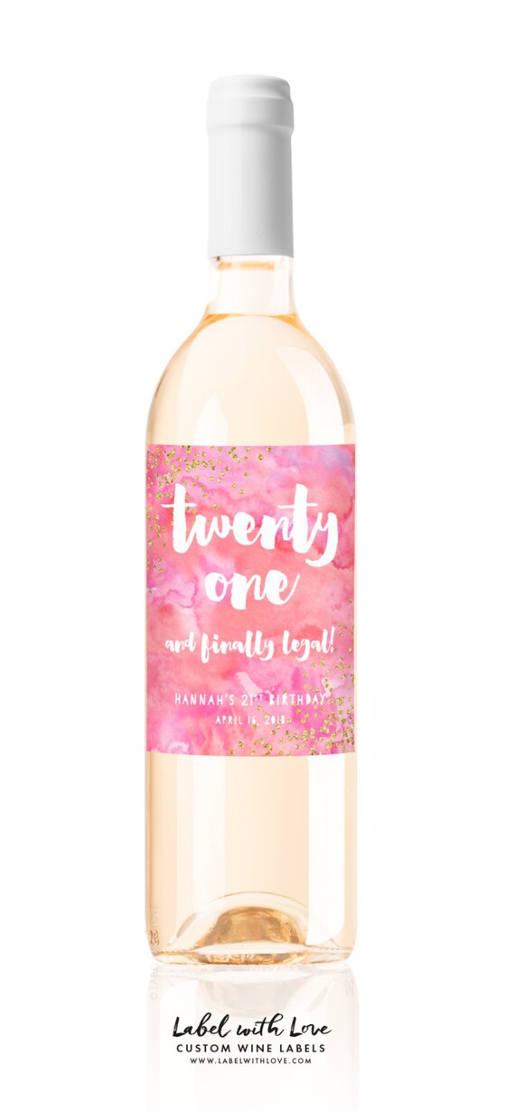 21st Birthday Wine Label Label Personalized by LabelWithLove
