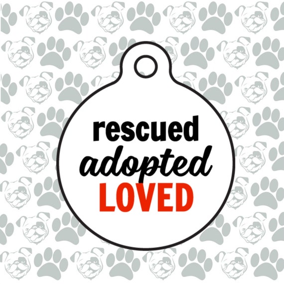 Rescue Dog Personalized Metal Pet ID Tag Rescued by BadTags