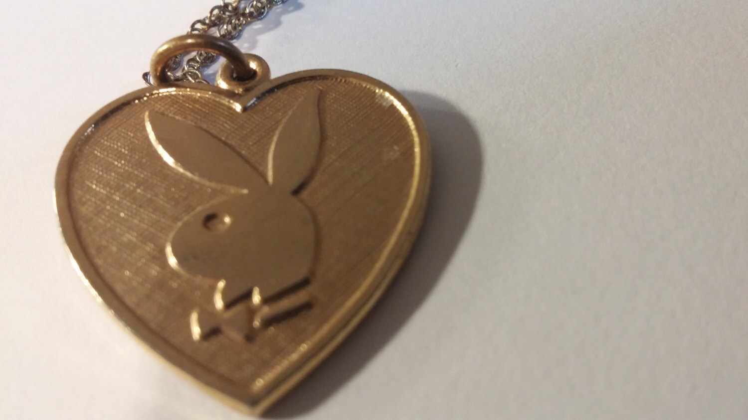 Vintage playboy bunny heart necklace in gold tone vintage