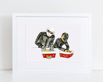 Daft Punk Art Print - Vintage Fisher Price Record Player Art Print - Original Art Print