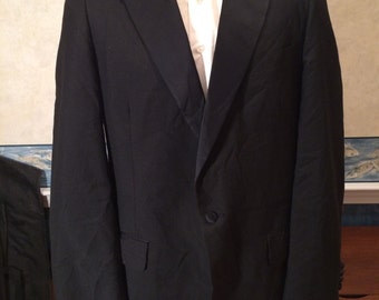 Vintage Tuxedo Jacket - Mens Black Tuxedo with Peak Lapels from Chritian Dior size 42L Medium