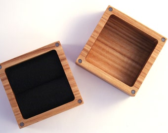 Ash wood Ring box. Ascetic design ring box.