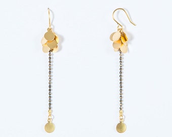 NEW loops of ear Grappe d'Or, fine chain gold & black ball, tackle high quality