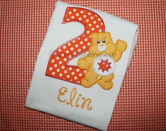 Care Bear Birthday Shirt, Funshine Care Bear, Orange Care Bear