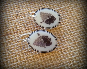 Indian Earrings - Indian Chief Earrings - Art Deco Earrings - Art Deco Native American - Art Deco Southwest - Native American Chief - Art