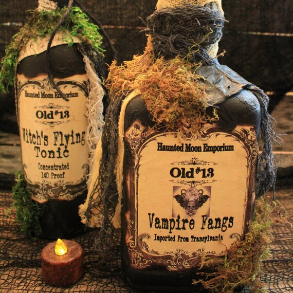 Halloween Potion Bottle Set Vampire Fangs &amp; Witch�s