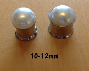 10mm-12mm faux pearl plugs for stretched ears