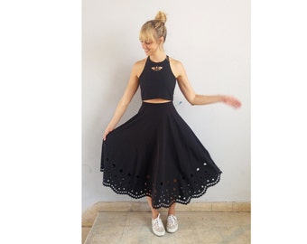 two piece crop top and skirt plus size