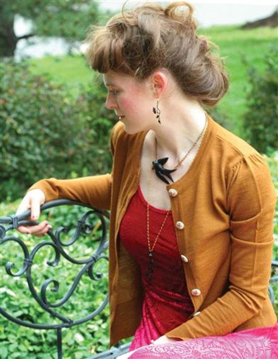 Womens Victorian Style Woolen Button Down Cardigan ~ Sizes S-XL ~ Choose Bronze or Pink by lainazboutique steampunk buy now online