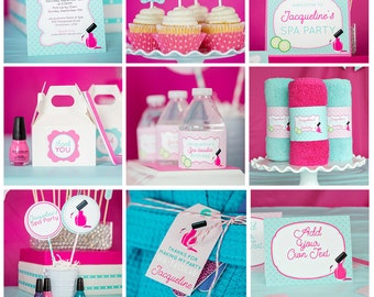 spa party printables