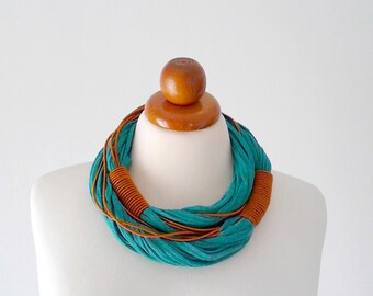Tribal necklace African necklace chunky necklace chunky statement necklace African clothing wool necklace bold necklace multi strand