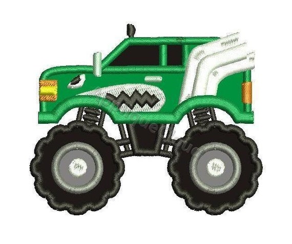 Monster truck applique design Monster truck applique