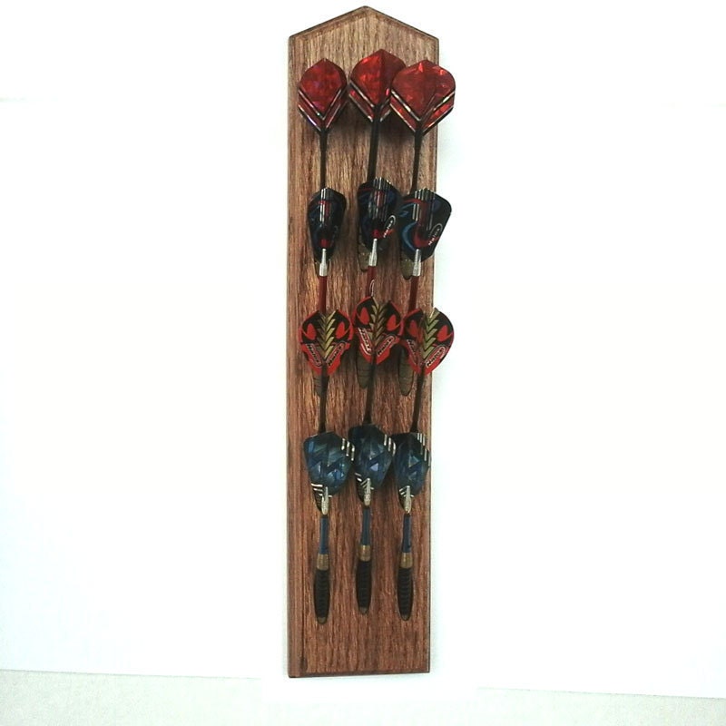 Oak Dart Holder Wall Mount Darts Display Rack. Game Room Man