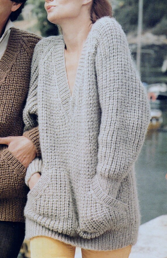 Easy Chunky Knit Sweater Pattern Free Downloads Ladies Sizes Chart 