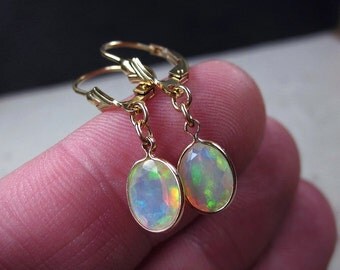 Opal Earrings, Opal Jewelry, October Birthstone, Fire Opal Earrings, White Opal Earrings, Drop Earrings, Elegant Earrings, Dangle Earrings