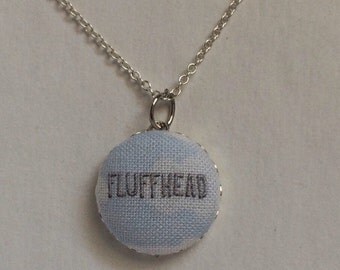 Phish pendant fabric button necklace // Fluffhead