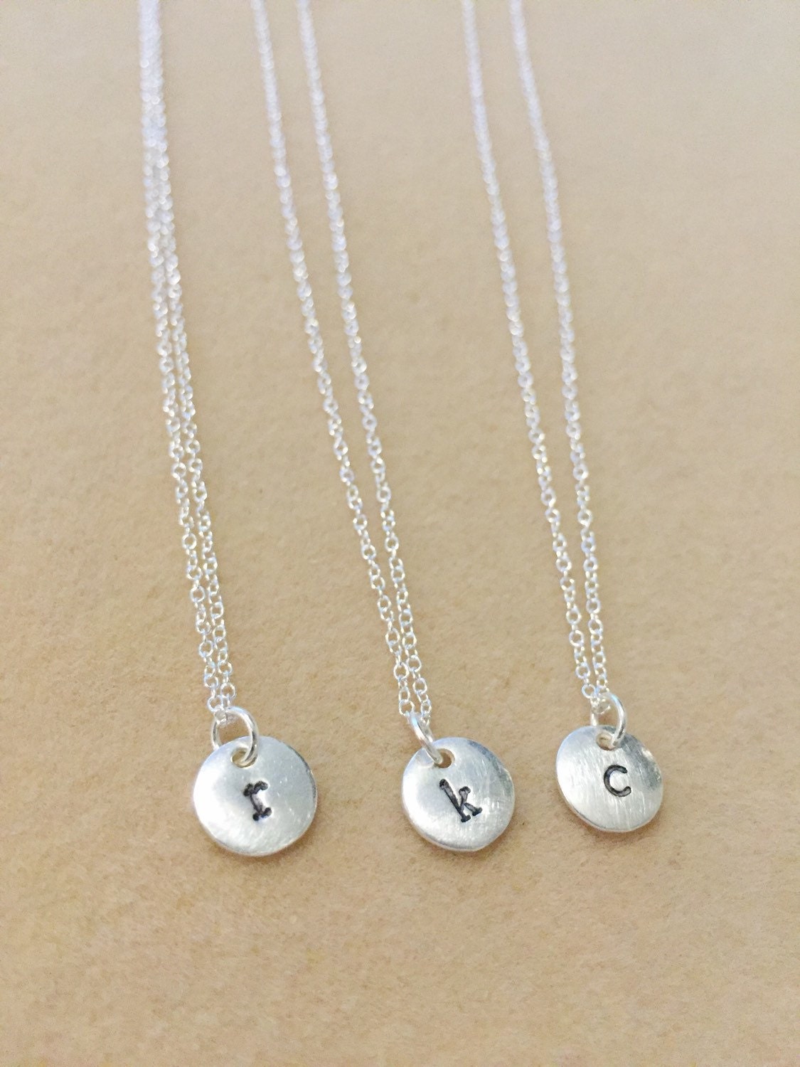 Monogram Necklace Sterling Silver Necklace Stamped Initial