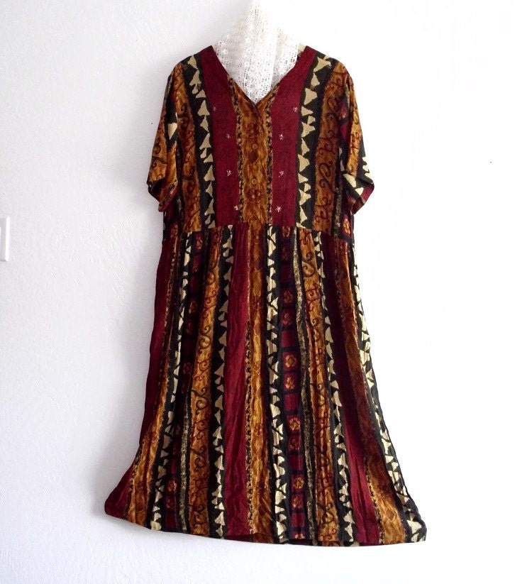 Black Friday Sale Bohemian cotton gauze maxi dress.