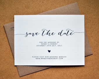PRINTABLE Save the Date PDF - Personalised Calligraphy Heart Wedding Save the Date - DIY Digital Download Only - Rustic, Vintage, Barn, Farm