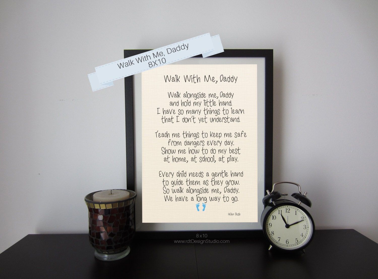 Fathers Day Poem Walk With Me Daddy Fathers Day Print