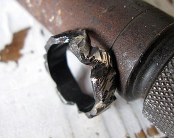 Mens Silver Wedding Band Man Wedding Band Oxidized 6mm Unique Hand Carved Ring Rustic Wedding Band Carved Silver Ring Commitment Ring