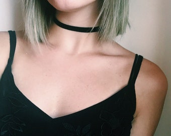 Velvet Choker, Black Choker, Thin Choker, Thin Velvet Choker