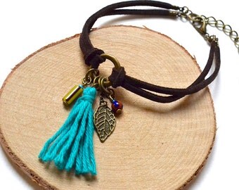 Boho Bracelet - Mixed Beads and Tassel - Unique - Handmade