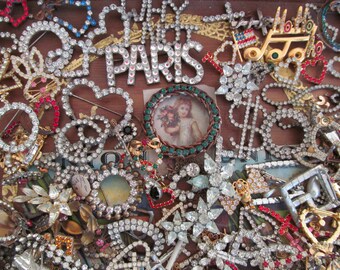 Ultimate Vintage Destash Rhinestone "Hodge Podge" Bits and Pieces