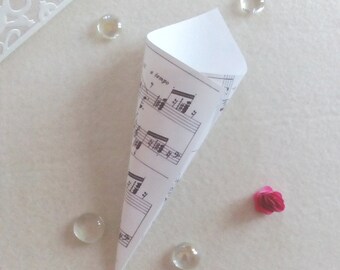 White confetti or rice Cones Kit door ivory ribbed-Theme music